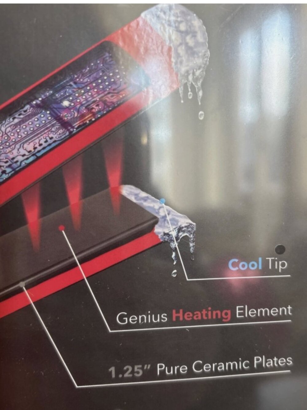 Royale Platinum Genius Heating Element Flat Iron - 1.25” NIB SEALED Red - Picture 3 of 3